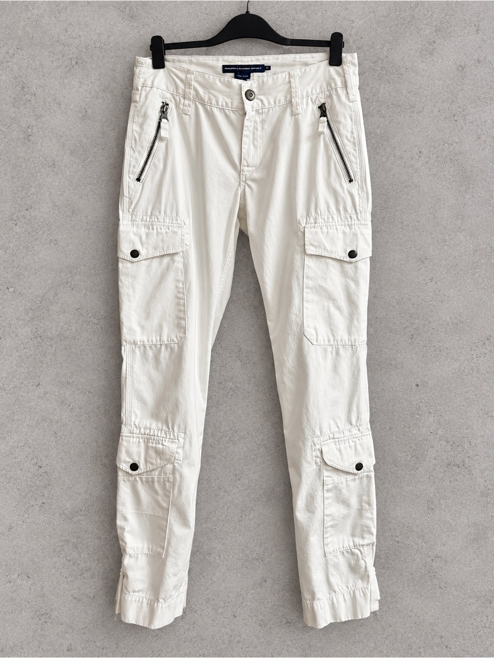 Ralph Lauren Sport Cargo Pants Women’s 10 White Y2K Utility Paratrooper